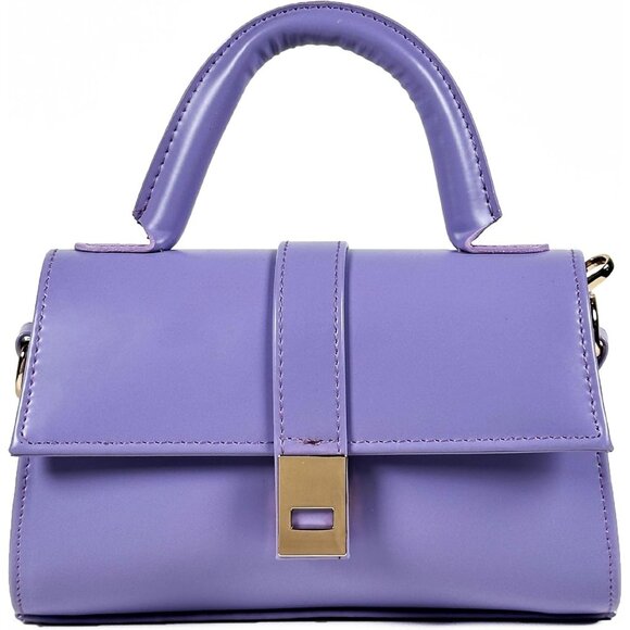 Women's Small Faux Leather Mini Crossbody Elegant Design Purple Shoulder Bag - Picture 1 of 9